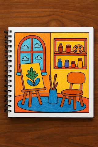 Cozy Spaces Bold And Easy 20x20 Cm Büyük Boyama Kitabı, Çocuklar Ve Yetişkinler İçin