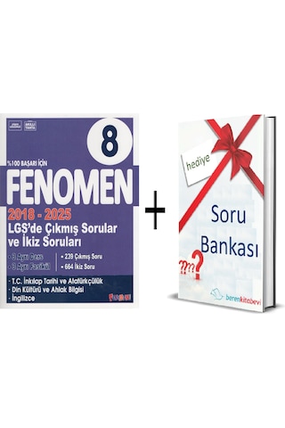 Fenomen 8. Sınıf Çıkmış Sorular Ve İkiz Sorular İnkılap Tarihi+din Kültürü+ingilizce 2018-2025 Ve Hediye Soru Bankası
