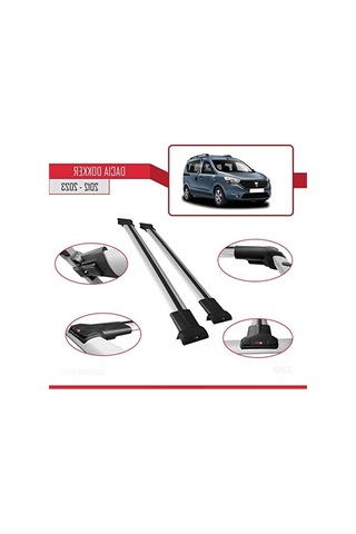 Dacia Dokker İçin Gri Renkli Fly Model Ara Atkı Tavan Barı, 2012 Sonrası 0.5 KG