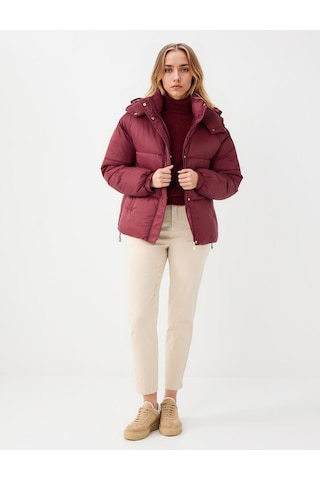 Jimmy Key Jimmy Key Bordo Kapitone Desenli Kapüşon Detaylı Cepli Puf Mont 5ww213692562