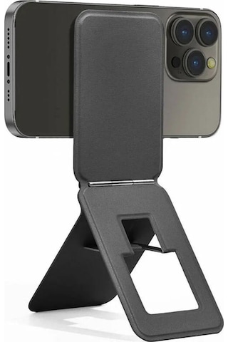 Taşınabilir Mini Telefon Standı Siyah Renk Katlanabilir Kartlık Manyetik Özellikli Çok Amaçlı Stand