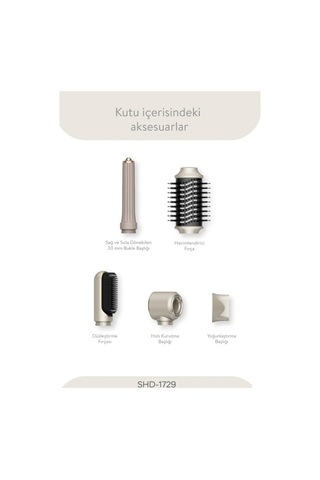 Düzleştirme Göz Alıcı Kolay Kullanım Sinbo Air Brush Saç Şekillendirme Cihazı - 5 Başlıklı Rose Gold