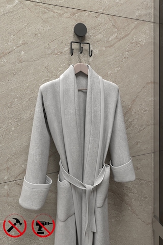 Alper Banyo Lotus Siyah Yapışkanlı Banyo Mutfak Üçlü Askılık - İster Yapıştır İster Montajla Çok Renkli