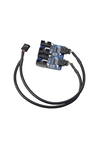 9 Pin Usb Çoklayıcı Anakart Için 4 Port Usb 2.0 Çoklayıcı Acı Kahverengi