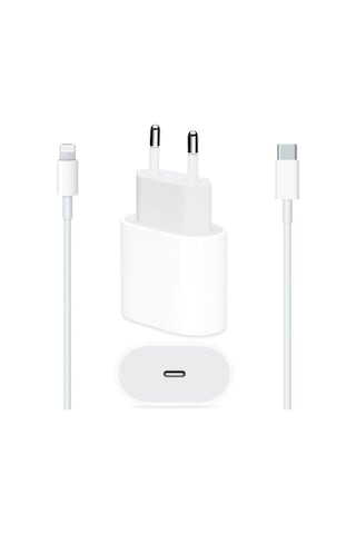 Apple Uyumlu iOS MHJE3TU/A 20 W USB-C Güç Adaptörü + Type-C to Lightning Kablo Apple Uyumlu iOS MHJE3TU/A 20 W USB-C Güç Adaptörü + Type-C to Lightning Kablo