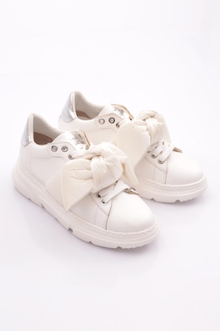 Dgn Es853 Kadin Kalin Taban Fiyonklu Sneakers Ayakkabi ES853-2007-R0198 Beyaz