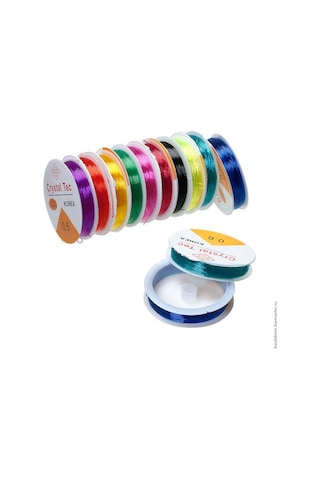 10 Adet. Renkli Misina. 1 Mm. Silikon Misine. Esnek. El İşi Takı.