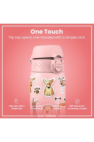 Ion8 - İnce Su Termosu - Köpekler - 500 Ml - Sızdırmaz Çok Renkli