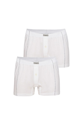 Pierre Cardin 405 Erkek 2'Li Penye Boxer-Beyaz - Xl Beyaz