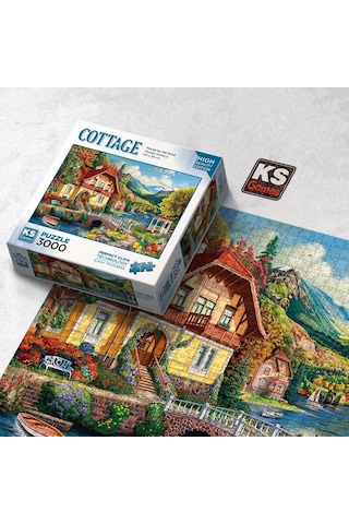 Ks Games 3000 Parça Gölet Kenarındaki Ev Puzzle