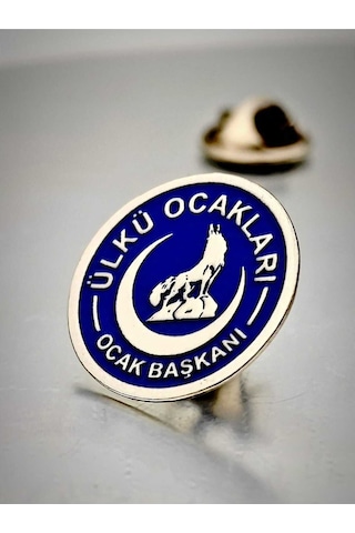 Yörük Tasarım Ülkü Ocakları Ocak Başkanı Yaka Rozeti Gümüş