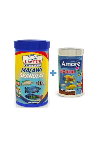 Malawi Granulat 1000ml ve Cichlid Mix Granules 250ml Balık Yemi