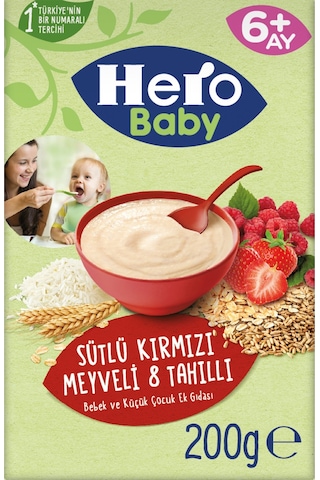 Hero Baby Kırmızı Meyveli 8 Tahıllı Kaşık Maması 200 G