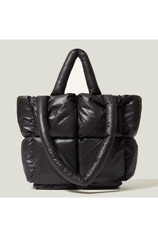 Kış Yeni Aşağı Tote Çanta Büyük Kapasiteli Omuz Çantası Moda Yumuşak Kumaş Çanta Kadın Alışveriş Çantası Uzay Pamuklu Çantalar Black Siyah