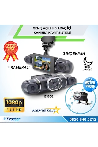 4 Kameralı 1080p Wıfı, Gps Geniş Açılı Dashcam Araç İçi Kamera Kayıt Sistemi 3 İnç Full Hd