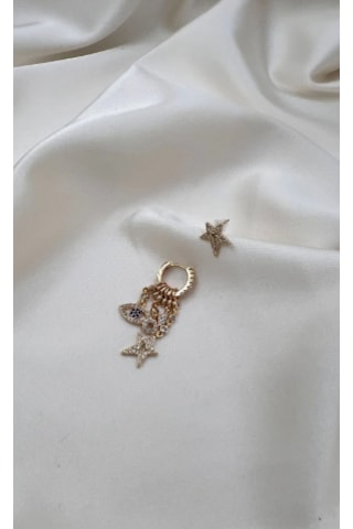 Bb Çoklu Charm Küpe Altın