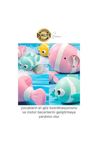 Kurmalı Balık Bebek Banyo Oyuncağı Arkadaşı Deniz Şişme Havuz Küvet Suda Yüzen Eğlenceli Oyuncak