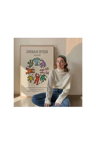 Keith Haring Temalı Modern Dekoratif Poster, 50 X 70 Cm Ölçü