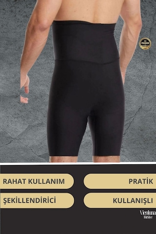 Vienluna Deluxe Seri Toparlayıcı Basen Bel Göbek Düzleştirici Erkek Duble Boxer Korse Siyah
