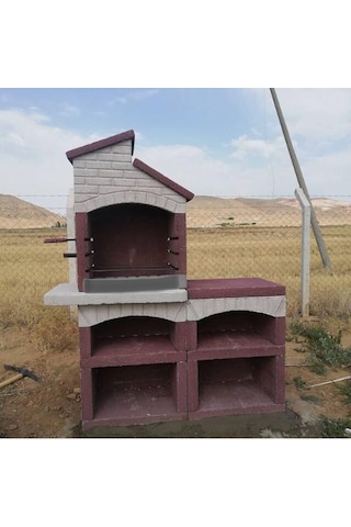 Mangal Barbekü 70 Lik Masalı Kırmızı Beyaz Model