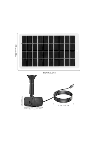 Lemestar Güneş Enerjili Bahçe Çeşmesi - 4w Güç, 9 Nozul, 6 Farklı Mod İle Kuş Banyosu Ve Havuzlar İçin