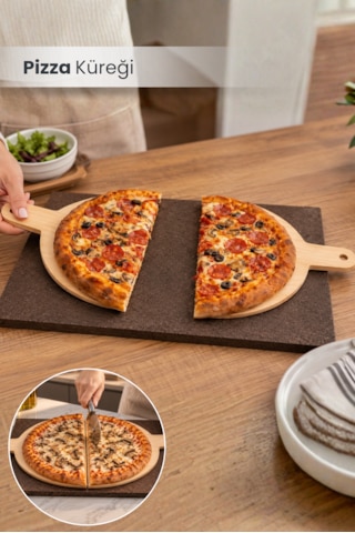 2'li Pizza Küreği Ahşap Lahmacun Küreği