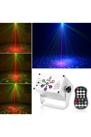 Cbtx R80 Mini Lazer Işığı Dekoratif Işık Sesle Etkinleşen Uzaktan Kumanda Atmosfer Lambası - Gümüş