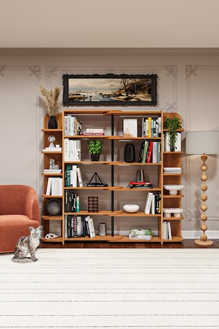 Asra Trend Modern Dönebilen Ayarlanabilir Raflı Ev Ofis Kitaplık %100 Mdf Dekoratif Kütüphane Kitaplık Dk01 Petra