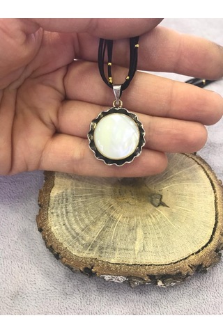 Sedef Taşlı Gümüş Kolye 925 Ayar (512654862)