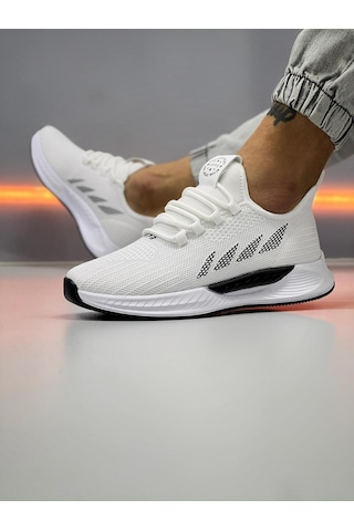 Wipper Ultra Hafif Triko Sneaker - Nefes Alan Ortopedik Poli Taban Unisex Yazlık Spor Ayakkabı Beyazsiyah