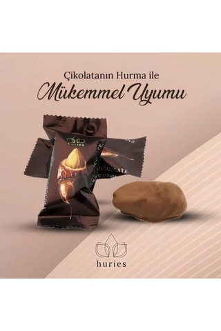 Sütlü Çikolata Kaplı Bademli Hurma 200 Gr X 4 Adet