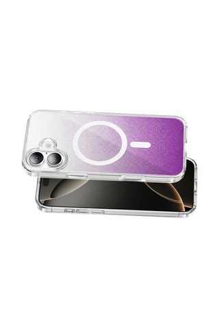 Onegif Apple Apple iPhone Uyumlu 17 Sora Simli Magsafe Kapak - Mor - Mor