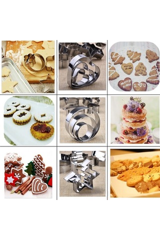 Springsun 12'li Paslanmaz Çelik Pasta, Kurabiye Ve Tatlı Kalıbı Seti - Yeniden Kullanılabilir, Dayanıklı Fırın Araçları Gümüş