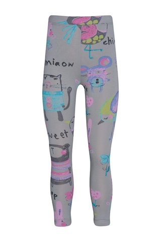 Lovetti Gri 1 Kız Çocuk Chirping Animals Desen Tayt 4768G029 Gri