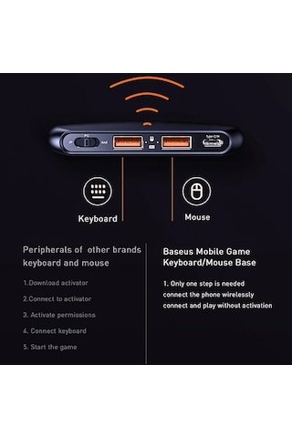 Baseus Gamo Ga01 Mobile Oyun Adaptörü Klavye &mouse Bağlantı Adaptörü- 5775