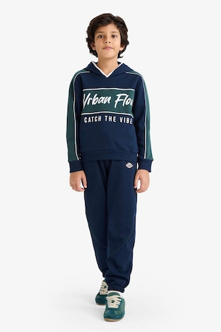 Defacto Erkek Çocuk 2li Takım Kapüşonlu Baskılı Sweatshirt Eşofman Altı G5354a825wnnv256 Lacivert-nv256