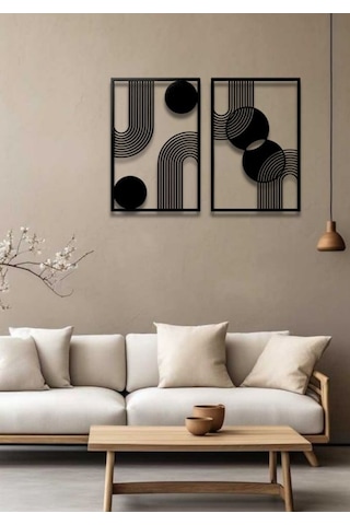 Bohem Stil Minimalist 2 Li Metal Duvar Dekoru Seti