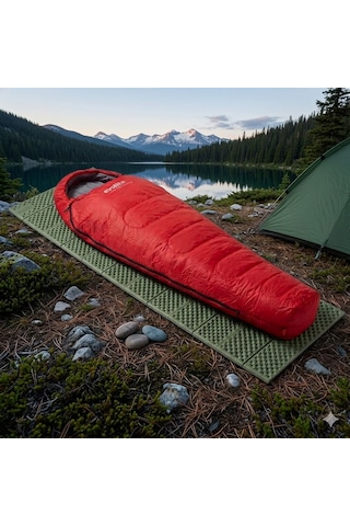 Evolite Alfa Pro Uyku Tulumu 0 Derece Kırmızı & Ultralight Comfort Katlanır Mat Haki Kamp Seti Evolite Alfa Pro Uyku Tulumu 0 Derece Kırmızı & Ultralight Comfort Katlanır Mat Haki Kamp Seti