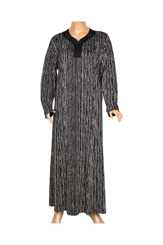 Hesna Kadın Minel Battal Beden Kuplu Boydan Siyah Elbise Desen 21 Siyah