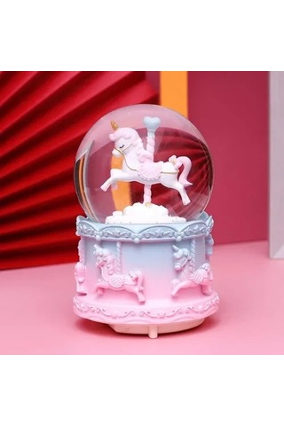 Mey İthalat Mini Boy Işıklı Unicorn Kar Küresi