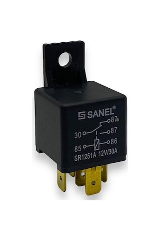 SANEL 12V RÖLE 5 UÇLU 30 A (ÇİFT PLATİN) (87a)