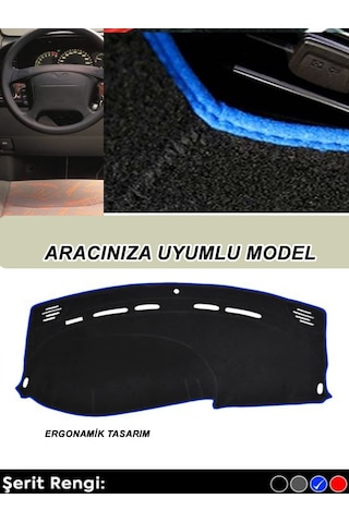 Toyota Corolla 1991-1997 3d Özel Yeni Torpido Kılıfı Panel Koruyucu Göğüs Kaplama - Mavi Şerit