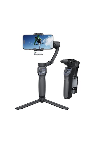 Go Des Gd-f11 3 Eksenli El Tipi Yüz Tanıma Takipli Led Işıklandırma Aparatlı Gimbal Stabilizatör Siyah