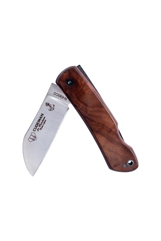 Cudeman 386-gf La Marinera Polished Waltun Ceviz Saplı Deri Kılıflı Kamp Çakı Kahverengi