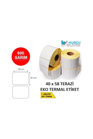 Termal Etiket 40x58 Mm Terazi Etiketi 600 Adet / 1 Rulo Diğer