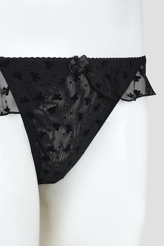 Loya Kadın Siyah Bow Fırfırlı String Siyah