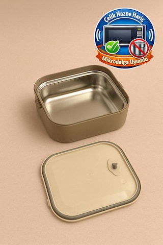 Tier - 2 Katlı Sızdırmaz Kapaklı Lunchbox 1000 Ml Gri