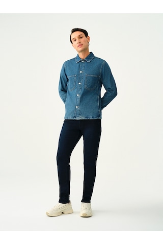 Oversize Fit Erkek Ceket Denim