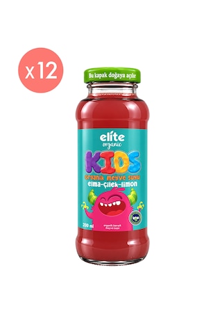 12'li Kids Organik Elma-çilek-limon Meyve Suyu 200 Ml