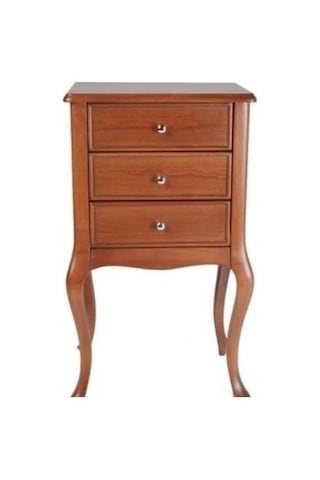 Roys Ahşap 3 Çekmeceli Masif Ceviz Komodin  Telefonluk